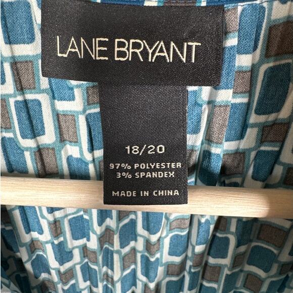 Lane Bryant Geometric Print Button Up Blouse Top Stretch Sz 18/20 Office Casual - Picture 6 of 11